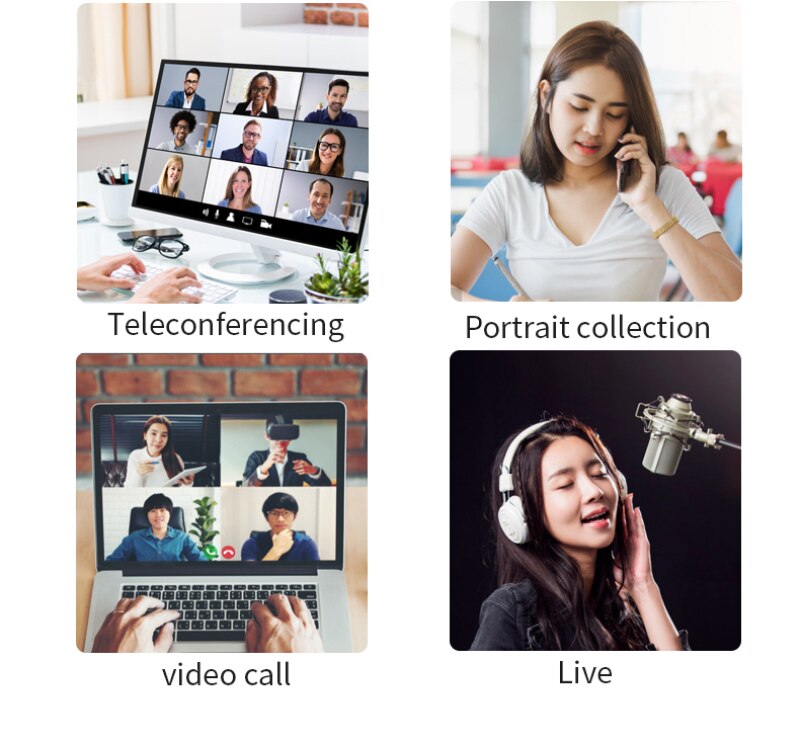 4K 1080P Auto Focus Webcam Computer With Microphone Noise-reducing Camera USB Free Drive For PC Laptop Live Conference