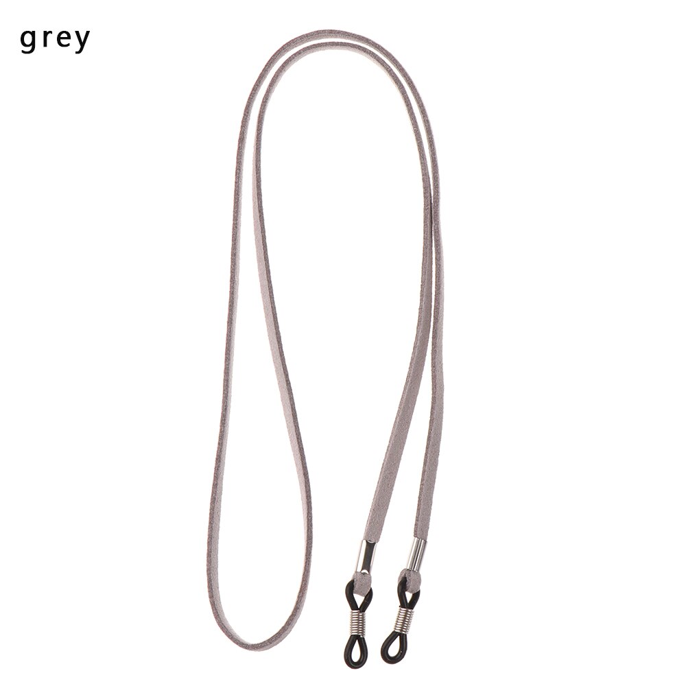 70cm Leather Strap Glasses Lanyard Women&#39;s Neck Cord Solid Color Glasses Chain High Elasticity Sunglasses Rope Eyewear Holder: grey