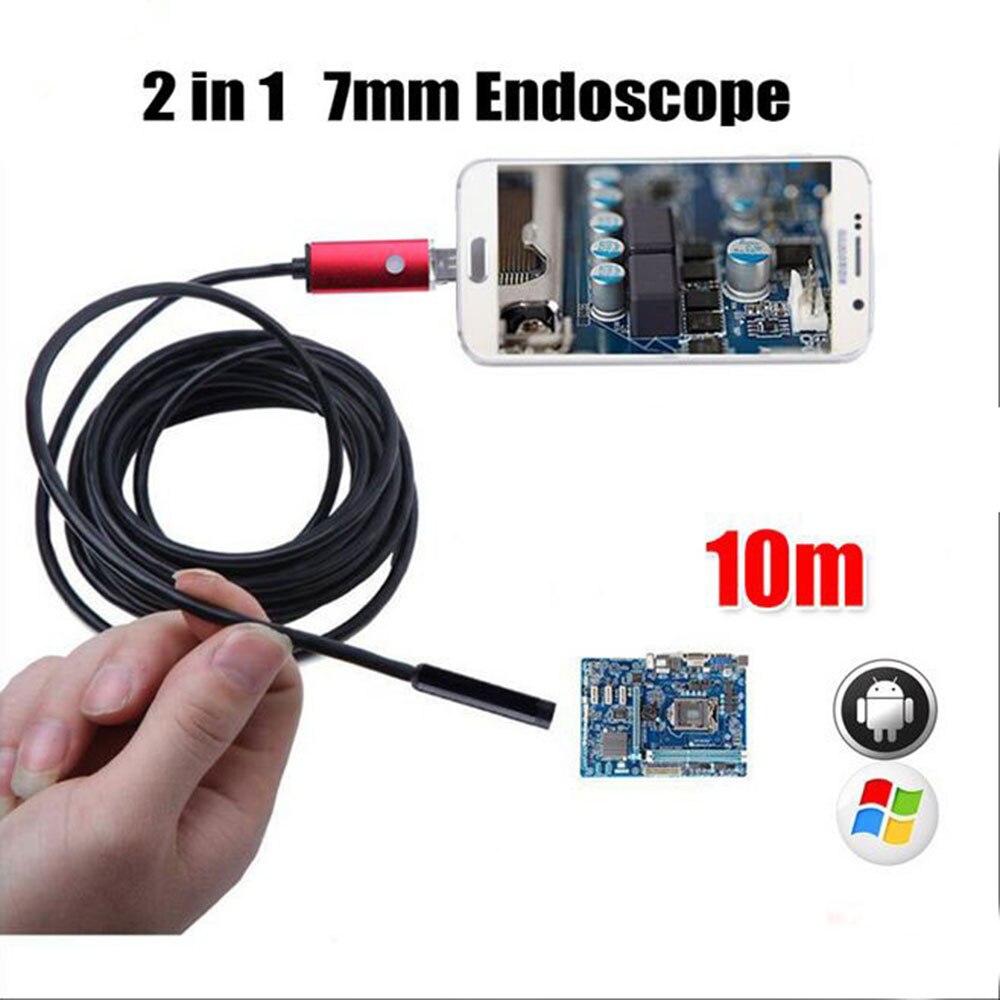 Usb Mini Endoscoop Camera 7Mm 5m10m Flexibele Harde Kabel Snake Borescope Inspectie Camera Voor Android Smartphone Pc