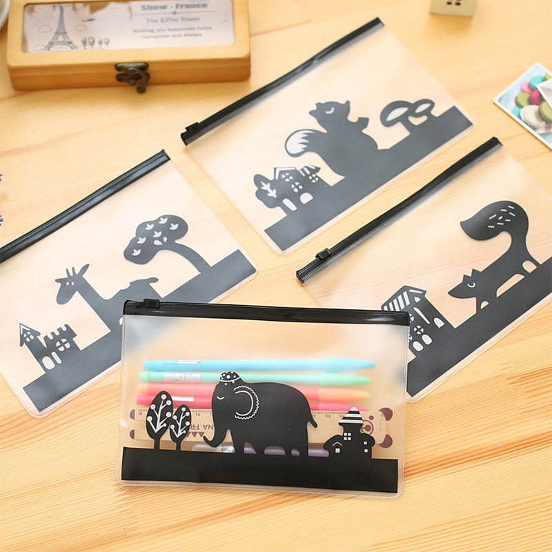 Cute Square pencil case girls Kawaii Pu Leather Pen Bag Stationery Pouch Office School Supplies cosmetic holder Zakka escolar