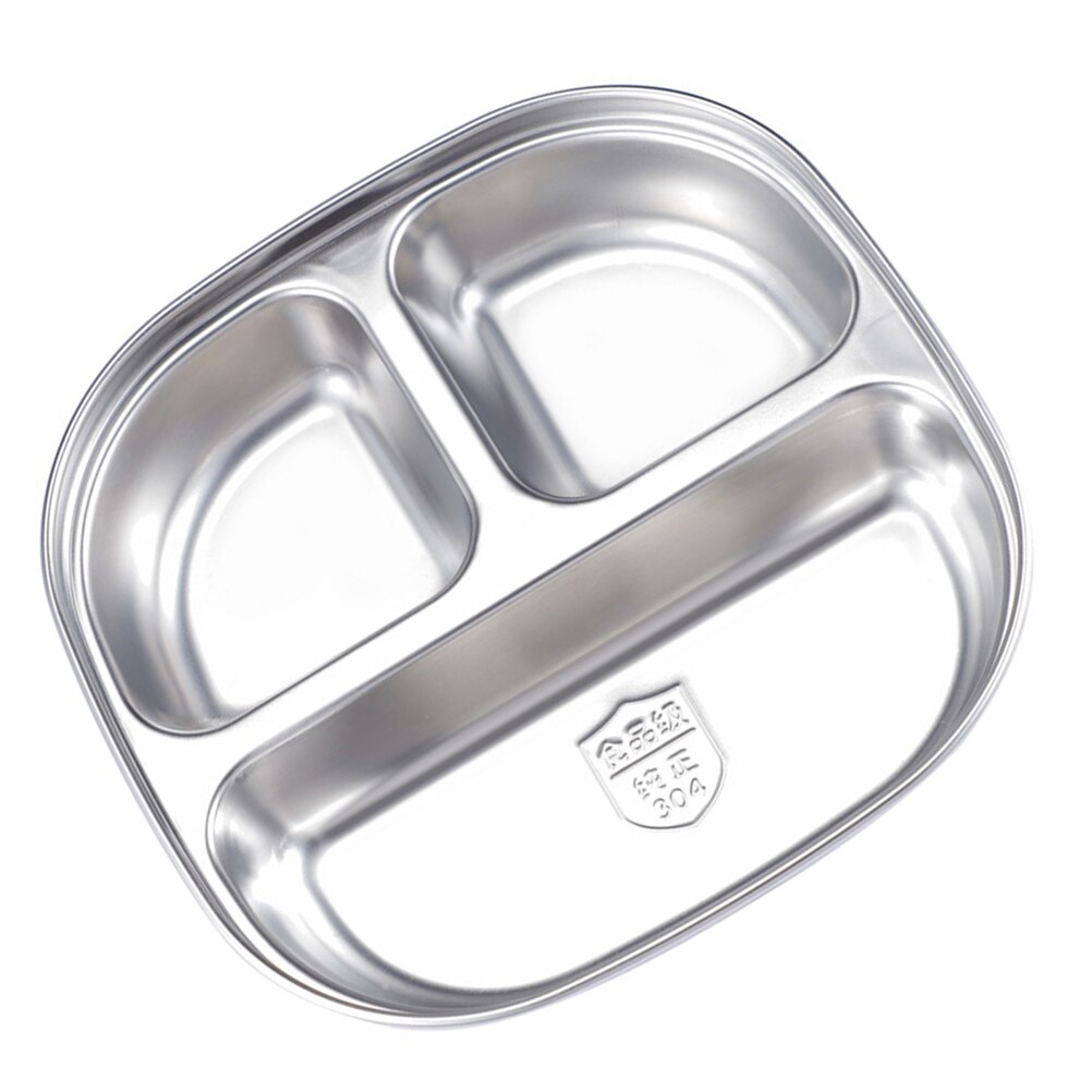 Stainless Steel Compartment Food Plate Multi-grid Dinner Plate Food Serving Tray