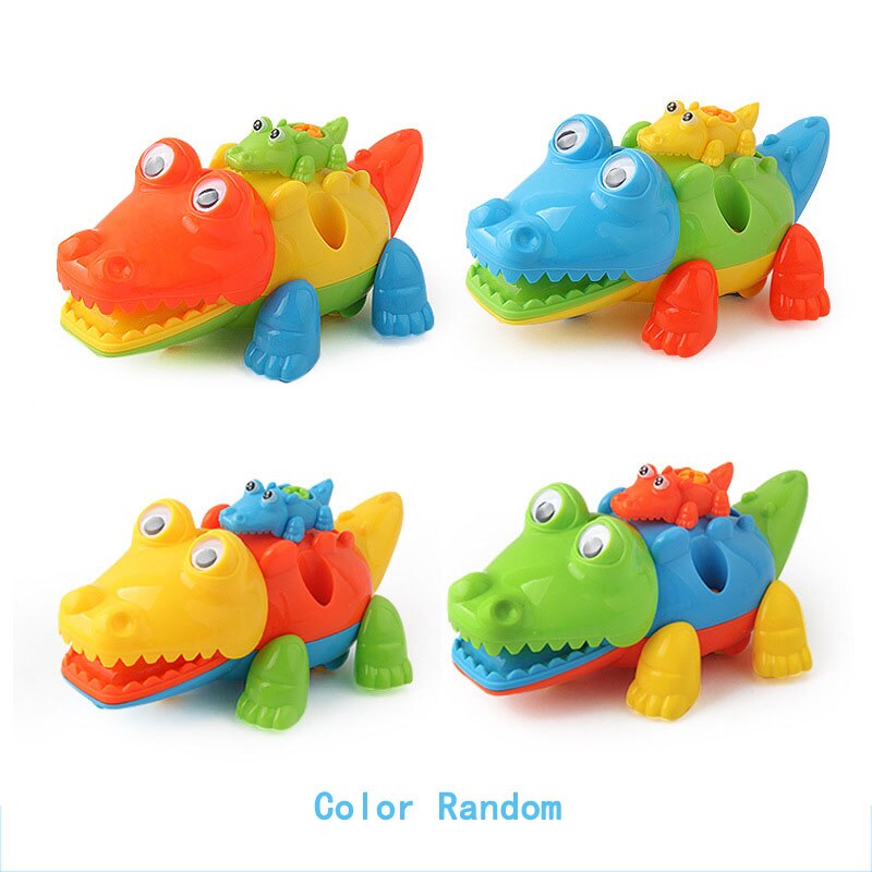 Early Learning Education DIY Screw Assembly Engineering Vehicle Detachable Assembly Dinosaur Practical Ability Educational Toys: Crocodile random