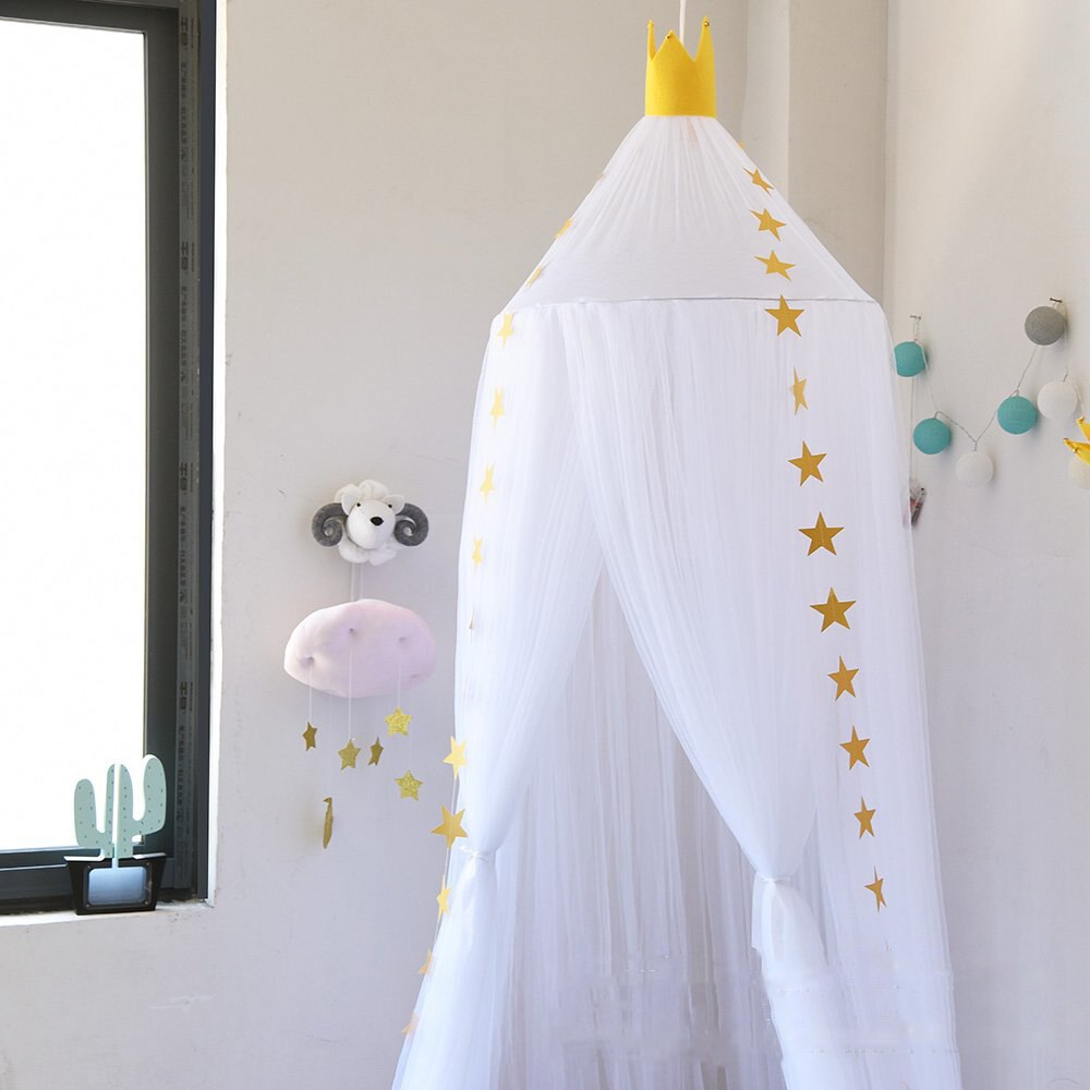 Dosel de corona para cama de bebé, cubierta de malla para decoración de dormitorio de bebé, chico