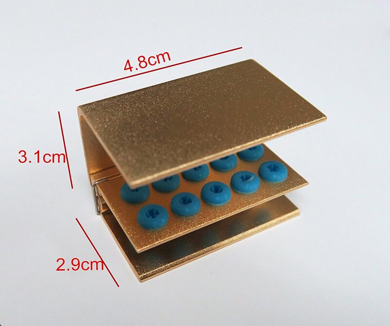 10 Holes Dental Burs Block Holder Disinfection and Autoclave Burs Holder Aluminum
