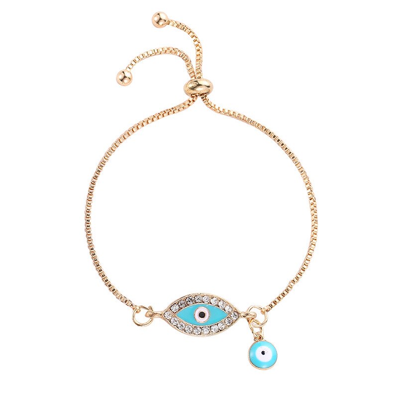 Neue Blau Bösen blick Armbinde Emaille Türkische Glück Auge Perlen Armbinde für Handgemachte Gold Ketten Glück Schmuck Frauen Schmuck pulseras
