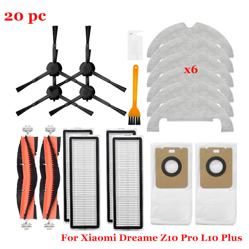 Accesorios para aspiradora Dreame bot Z10 Pro / L10 PLUS XiaoMi Mijia STYTJ05ZHM, Robot vacío automático, cepillo principal/lateral, filtro: Multicolor