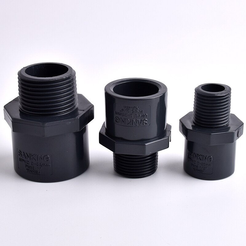 1/2"To 2" Male Thread Straight Connector Aquarium Water Tank UPVC Pipe Quick Equal Joint Garden Irrigation Watering Fittings