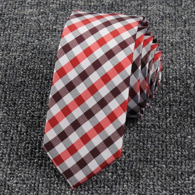 Nowy żakardowy krawat tkany dla mężczyzn klasyczny krawat w kratkę moda poliester męski krawat na ślub garnitur Plaid kropki krawat: SJ006-3