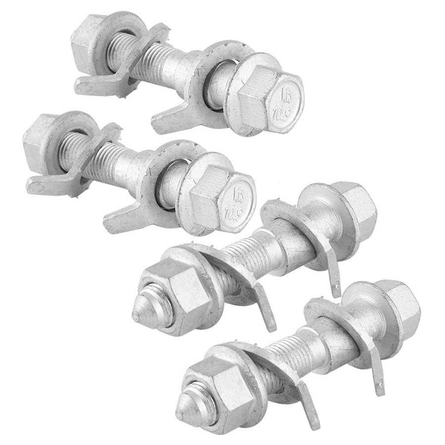 4pcs 0.67in Adjustable Camber Bolts Kit 4 Wheel Positioning Alignment 10.9 Intensity