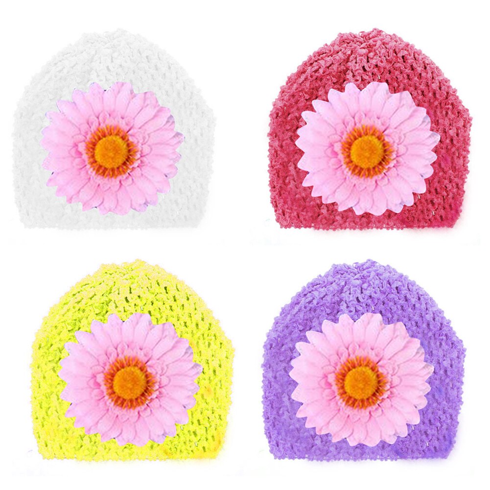 Kindermutsen baby lente herfst realistische zonnebloem holle haak elastische tulband muts muts foto prop zonnehoed buitenmuts кепка