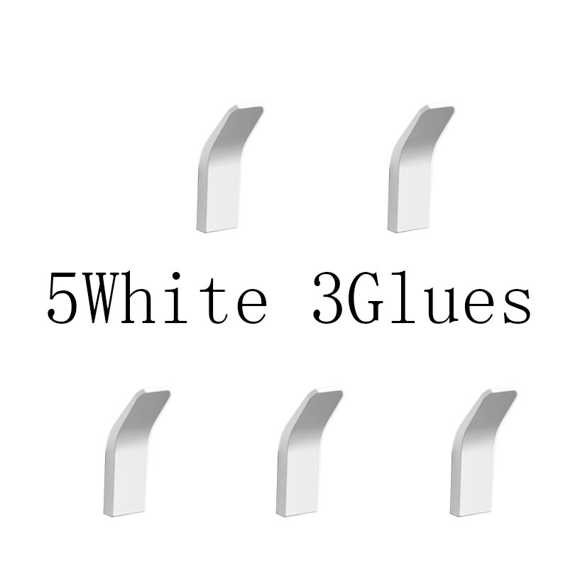 Traje negro gancho de pared perchero Toalla de baño gancho inoxidable colgador perchas de ropa para la cocina Hardware Baño: White 5PCS