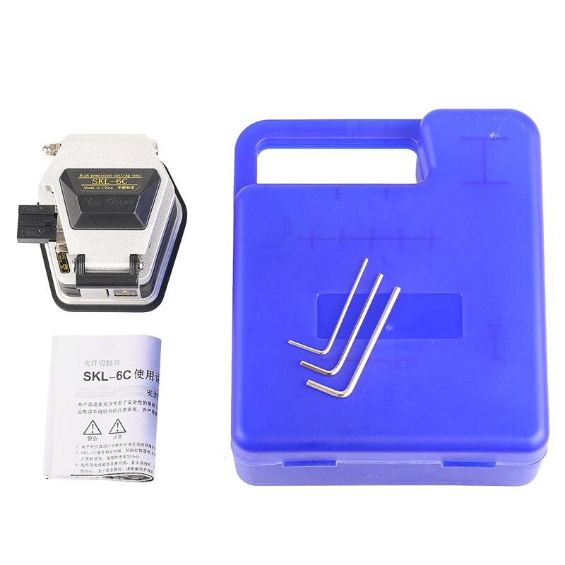 Silver High Precision Fiber Cleaver SKL-6C Cable Cutting Knife Fiber Optic Knife Tools 16 Surface Blade