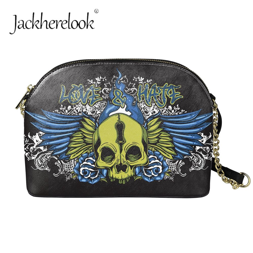 Jackherelook dames suikerschedel patroon dames rits crossbody tassen schoudertassen gothic stijl trend handtassen: Zbx 383 d 49