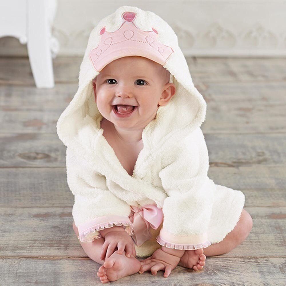 Corona con capucha toalla para niños bata de baño de bebé bata de baño para niños de manga larga Animal encantador niño niñas batas Pijamas Aug1