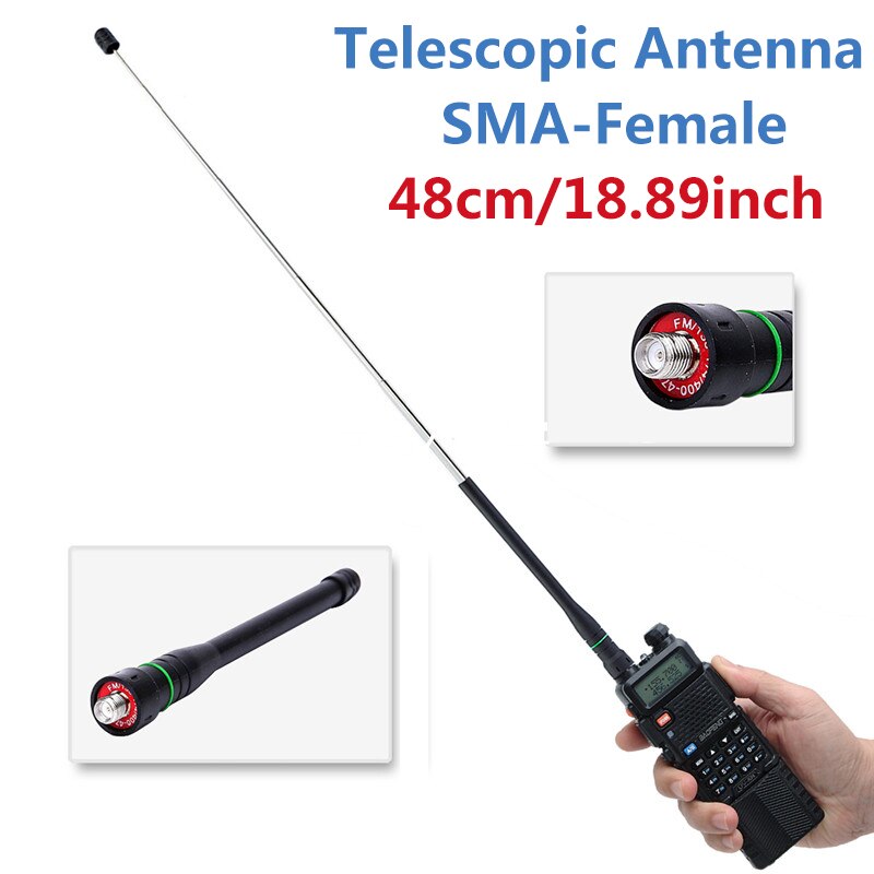 ABBREE AR-775 Telescopic SMA-Female High Gain Dual Band Antenna For Baofeng UV-5R UV-82 BF-888S UV-9R Plus Walkie Talkie Radio: Female