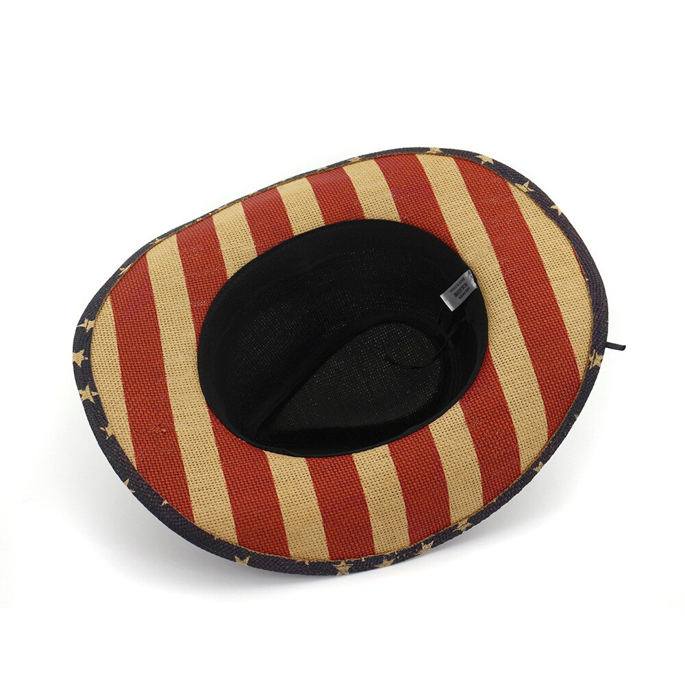 Western cowboyhatt för män kvinnor sommarhattar fiskehatt utomhus vävd hatt män hattar retro stråhatt