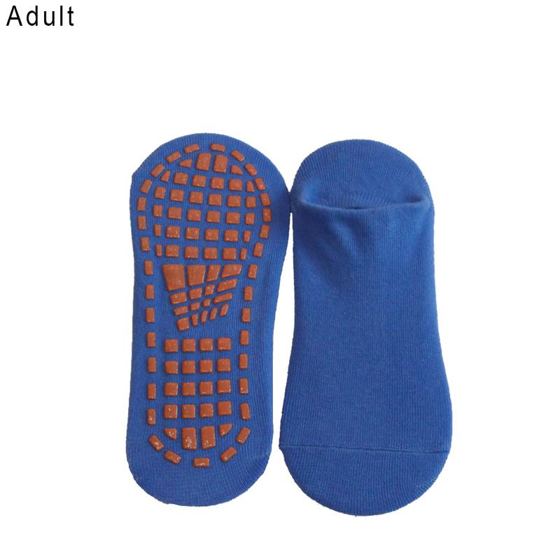 5-12 Years Old And Adult Anti-slip Cushioning Bandage Pilates Ballet Good Grip Cotton Socks Trampoline Socks: Blue 1