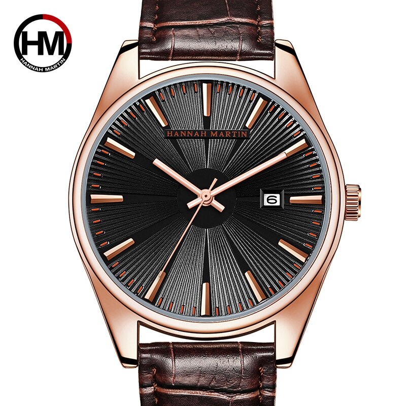 Reloj de pulsera con patrón de Sol de para hombre, cronógrafo con esfera Radial, de cuero, resistente al agua, de lujo, con calendario,