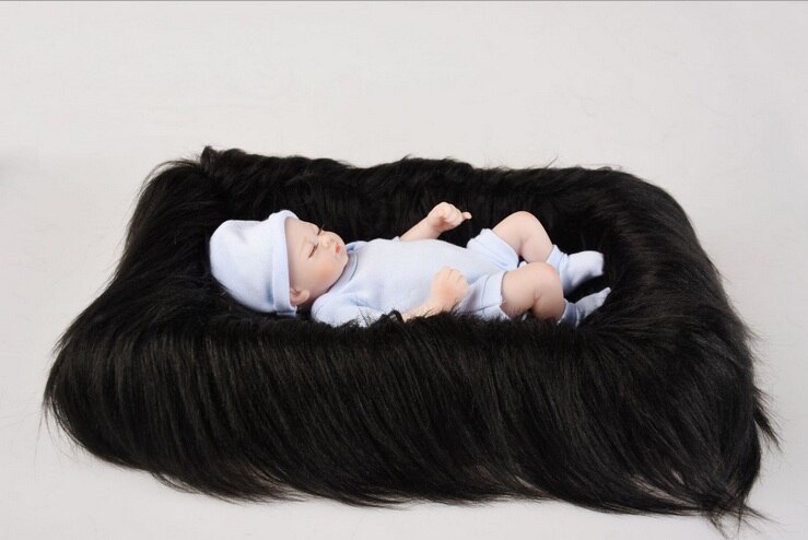 Doux bébé fourrure couvertures fausse fourrure fond couvertures mignon infantile enfants Fotografia De bébé Fotografia directe: black