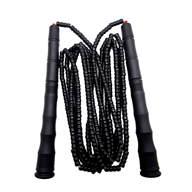 NEVERTOOLATE SOFT PVC beads freestyle long handle Bamboo Skipping Rope beaded Skipping Rope Indoor Sports: Red