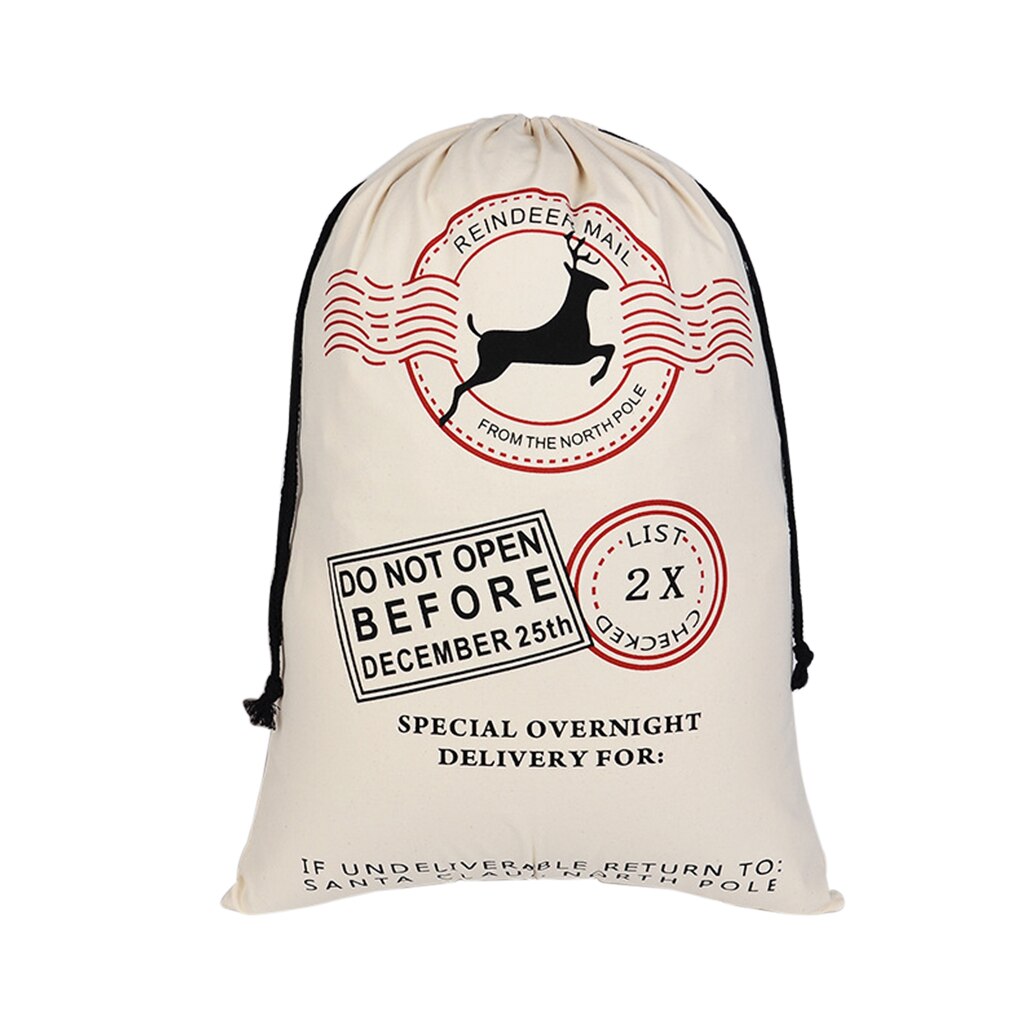 Kerstsok Bag Koord Snoep Speelgoed Houder Organizer Doek Pouch: B