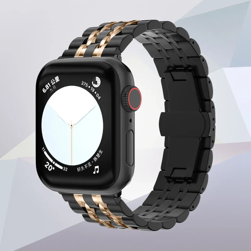 Metal Compatible Strap for Apple Watch Band 49mm 44mm 45mm 41mm 40mm Stainless Steel Bracelet iWatch Series 9 8 7 6 5 Ultra 2 SE