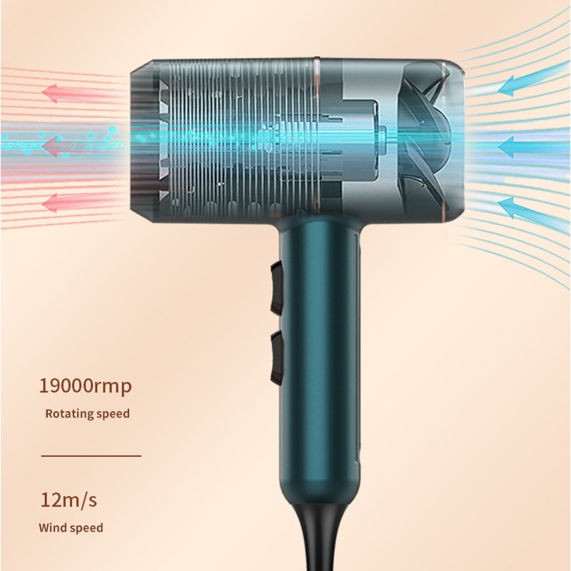 2000w Hair Dryer Negative Ionic Salon Hair Blow Dryer DC Motor Light Weight Low Noise Hair Dryers With1.6m Cable