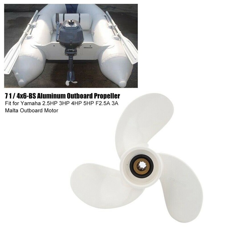 Aluminum Alloy Outboard Propeller 7 1 / 4X6-Bs for Yamaha 2.5-5Hp Engine