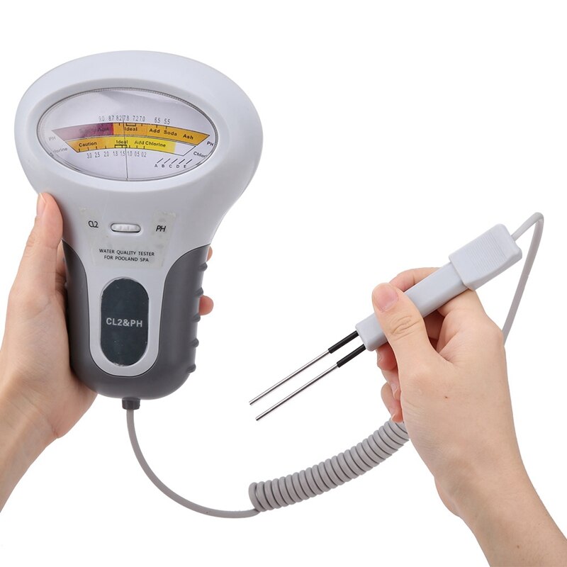 Water PH & Chloor Tester - 2-in-1 Zwembad Niveaumeter - Analoog Display met Achtergrondverlichting