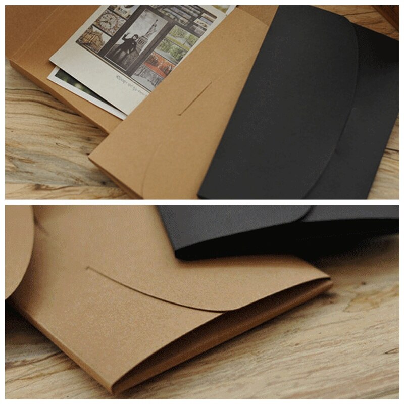 10pcs Kraft paper Envelope Box Window Bag Invitation Cards Packaging Wedding Party Favor Storage Bag