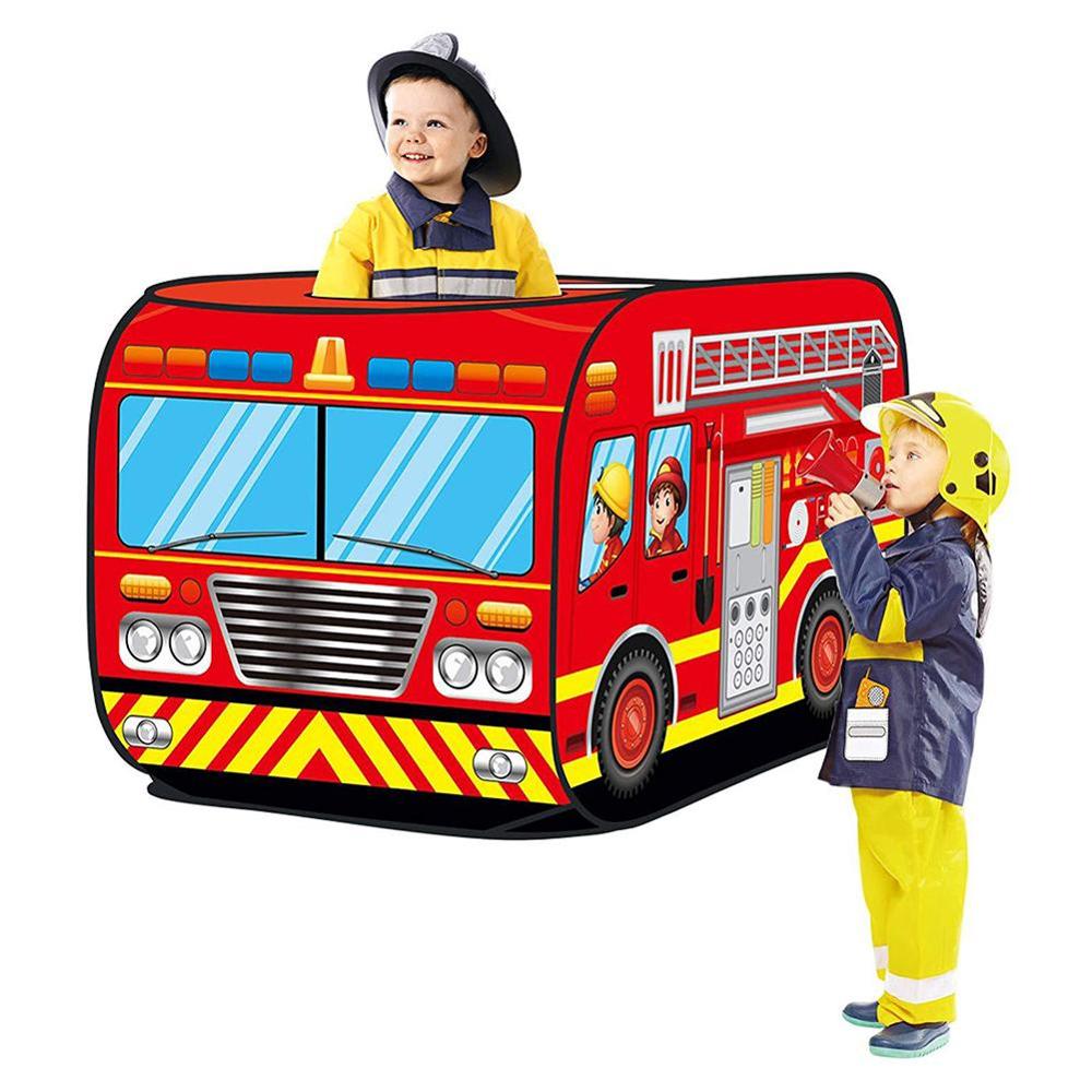 Spel Huis Spelen Tent Brandweerwagen Politie Bus Opvouwbare Pop Up Toy Playhouse Doek Kinderen Speelgoed Tent Brandbestrijding Model huis Bus