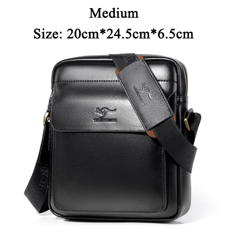 sac à bandoulière en cuir Pu sacs de messager de hommes sac à main concepteur mâle sac à bandoulière WBS530: Medium Black