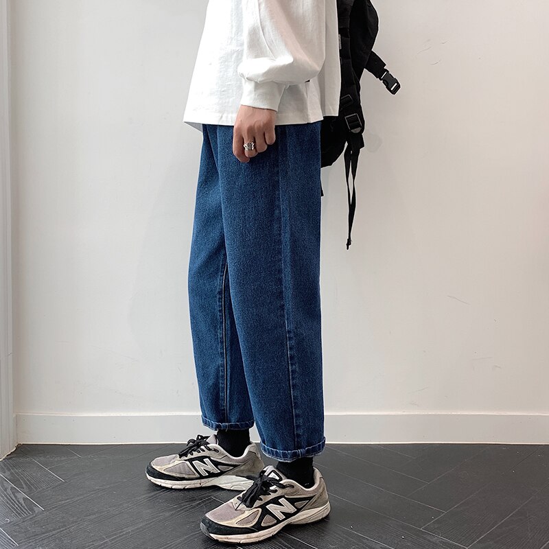 Singleroad heren jeans oversized wijde pijpen casual broek japanse streetwear heren denim broeken kleding jeans voor heren
