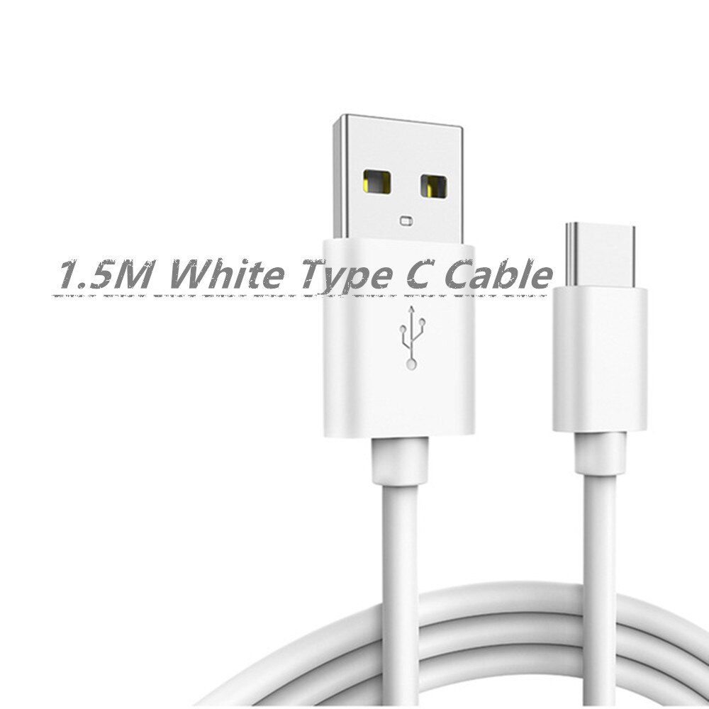 Adaptador de carregador usb para xiaomi redmi k20 k30 8a nota 8 9pro huawei p20pro p30 p40 mate 30 samsung a01 m21 31 usb tipo c cabo: 1.5M White TC Cable