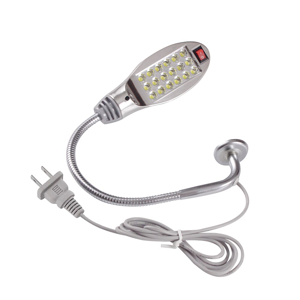 Lâmpada pescoço de ganso para máquina de costura, super brilhante 12/18 led, base de montagem magnética, lâmpada para máquina de costura, torno, iluminação industrial