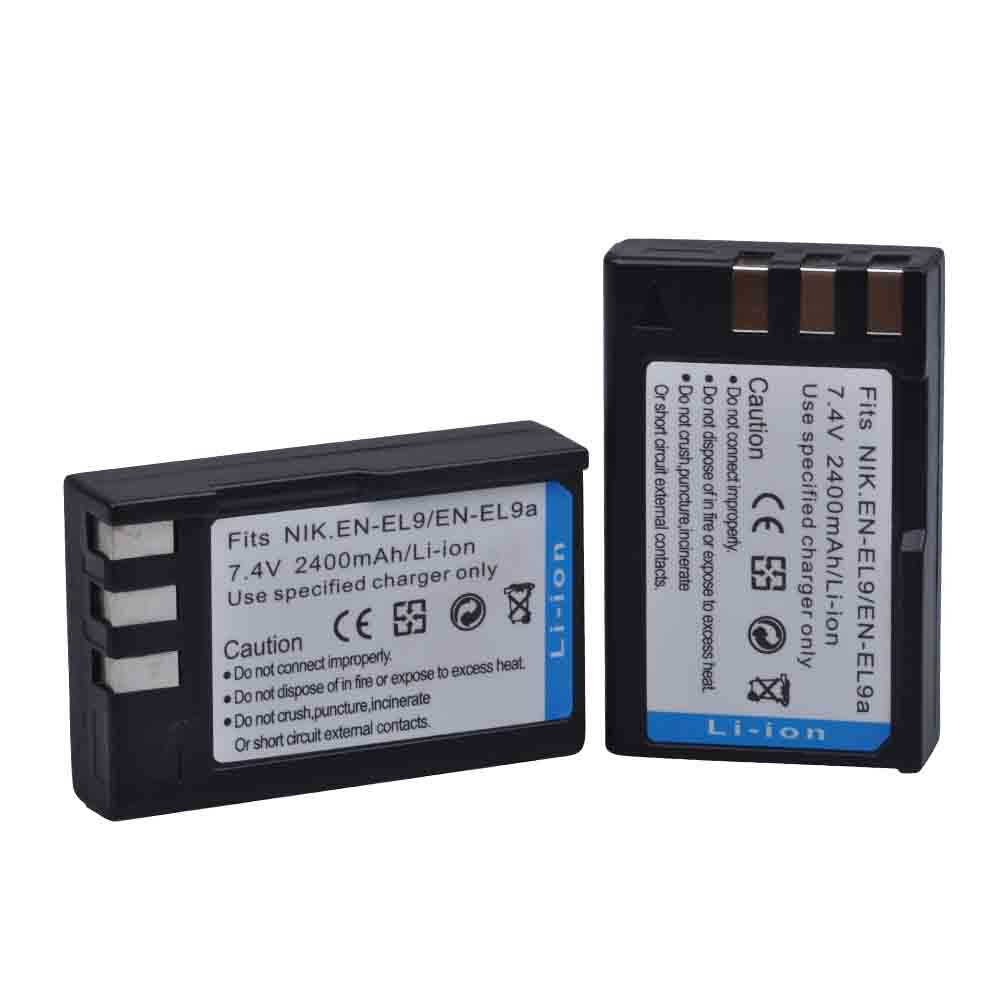 Batterie pour appareil photo numérique Nikon, 2400mAh, 1 pièce, pour modèles D40, D60, D40X, D5000, D3000: 2x battery