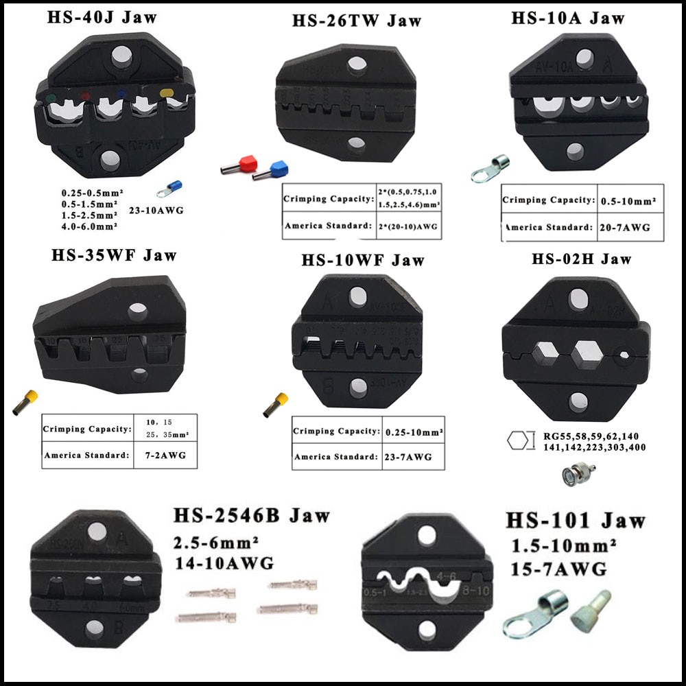 HS/SN SERIES PLIER 190mm jaw wire cutting custom jaws SN-2 SN-28B SN-48B SN-06WF SN-06WF Ratchet crimping plier european style