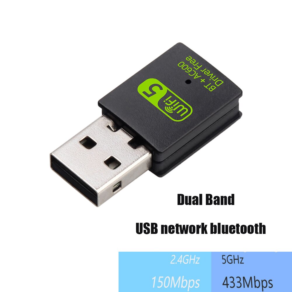 600Mbps USB WiFi Adapter WiFi Bluetooth-Compatible 2in1 Dual Band 2.4G&amp;5GHz Mini USB WiFi Dongle Network Wireless WLAN Receiver