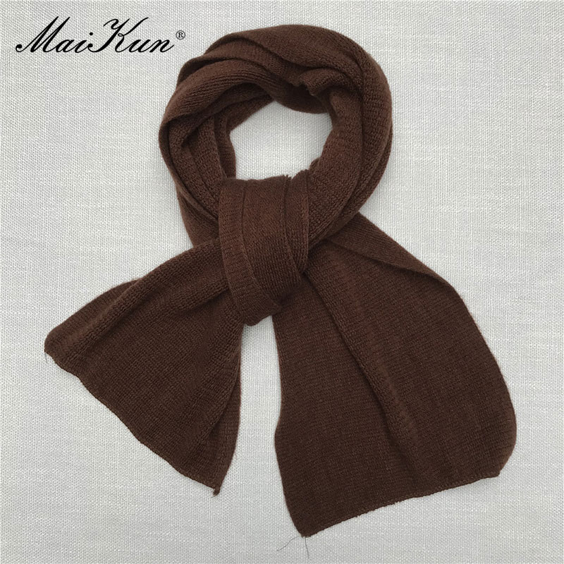 Maikun-bufanda gruesa y cálida para hombre y mujer, pañuelo de Cachemira de imitación de Color puro, bufanda negra para invierno, Unisex: 5
