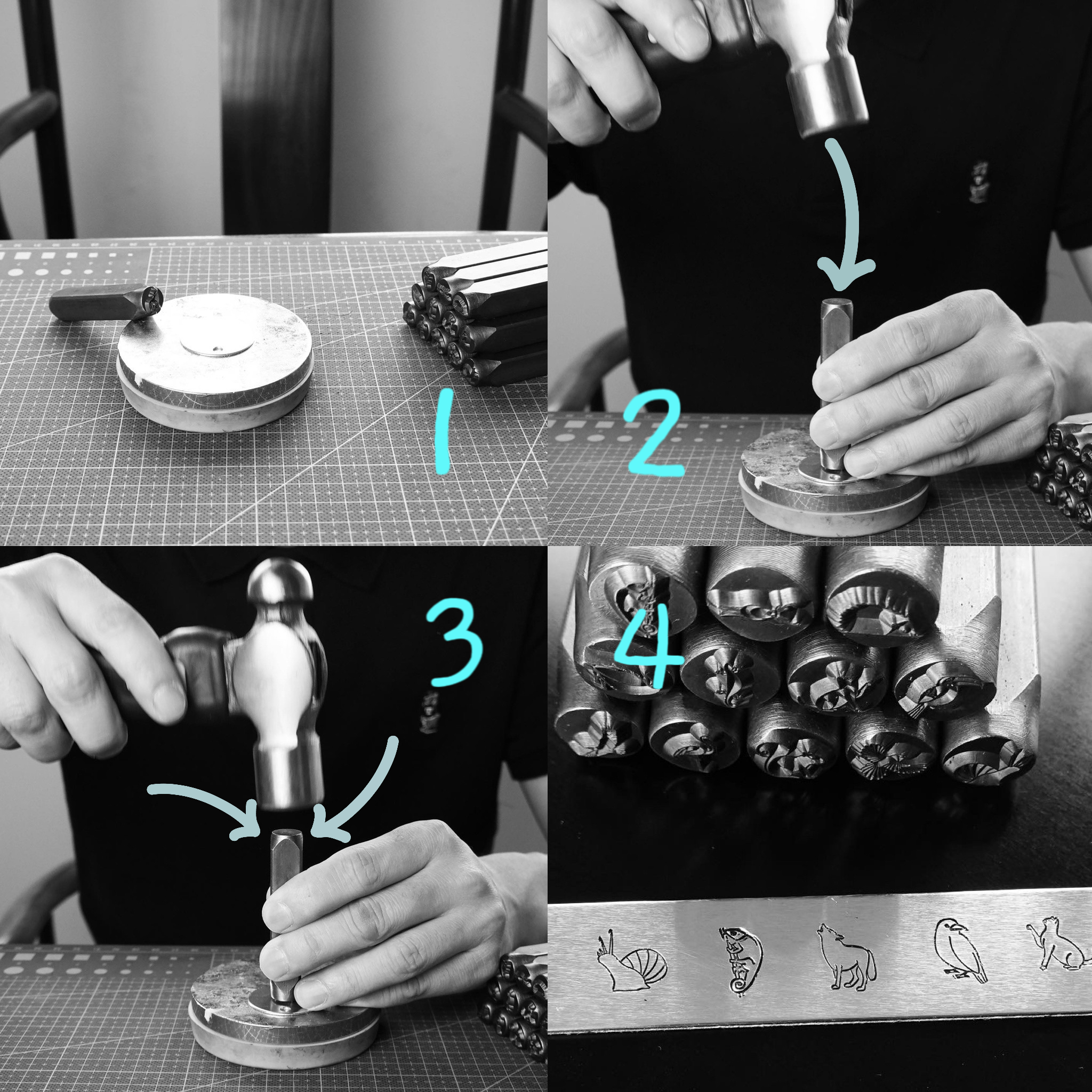 Metal Stamping Jewelry Making Supplies Forest Animals Metal Stamp for Metal, Jewelry (8.5mm)