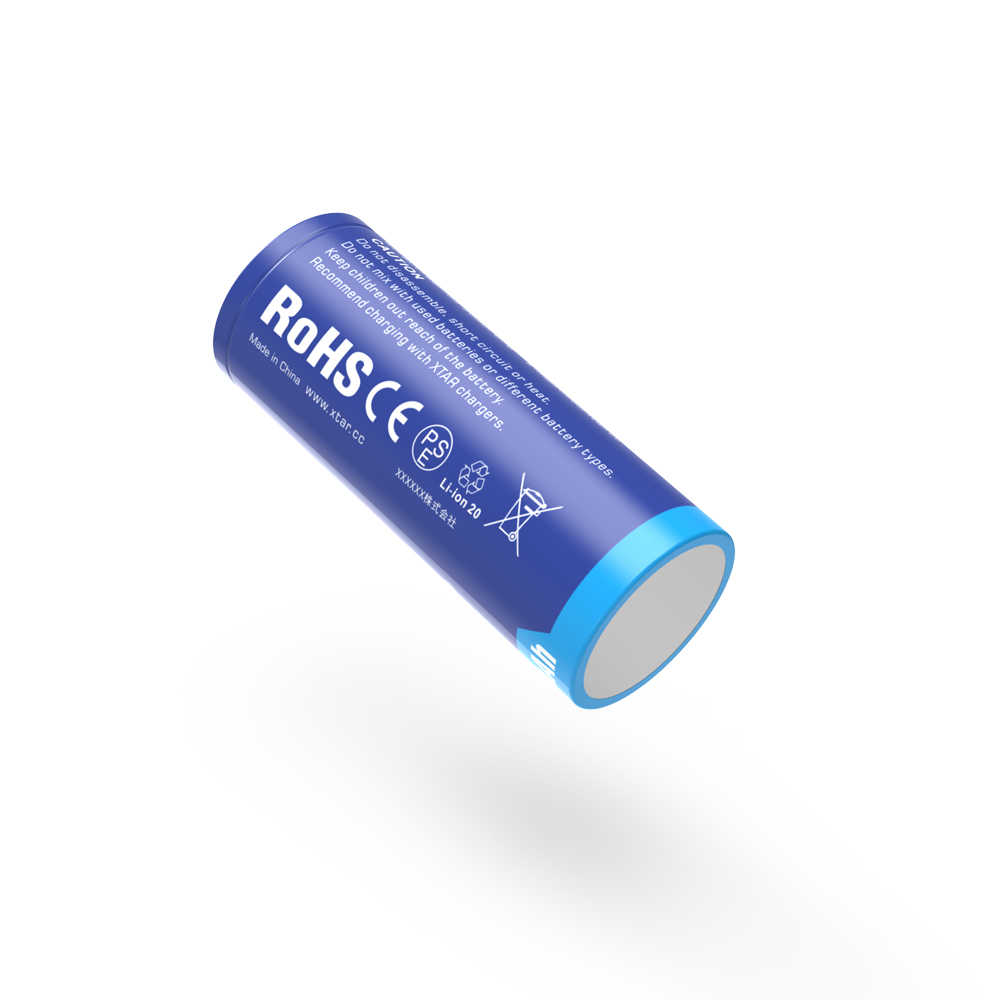2/4PCS XTAR 26650 Battery 5200mAh Rechargeable Li-ion Battery With Protected Button Top 3.6V Batteries For Flashlights