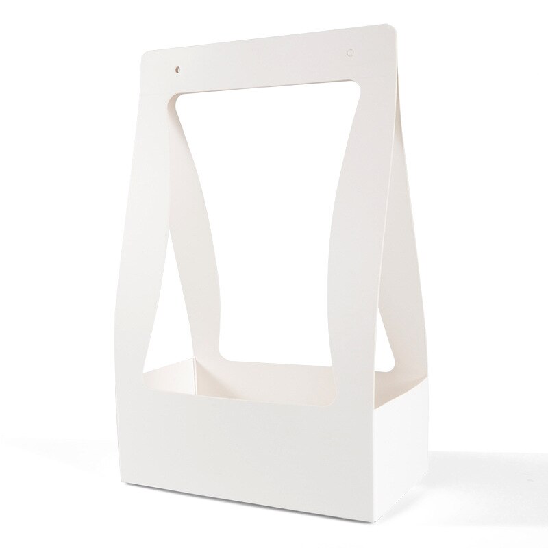 Vattentät papper blomlåda alla hjärtans dag påsar med handtag födelsedag box förpackning julfest leveranser: Vit