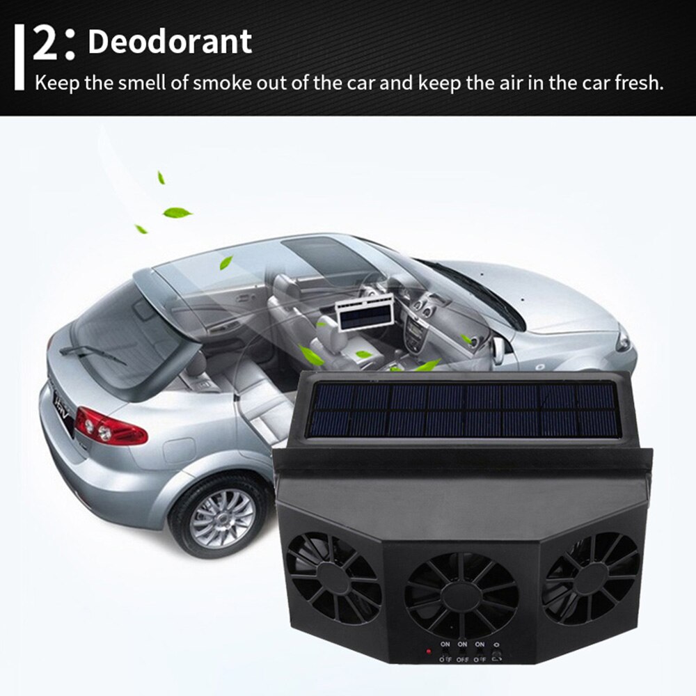 Universal Car High-power Solar Powered Exhaust Fan Car Cooler Auto Ventilation Fan Car Gills Cooler Car Accessories