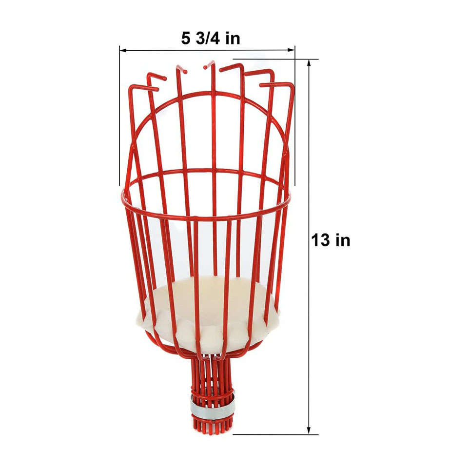 Ramasseur de fruits 260cm, panier profond réglable, pratique, collecteur de fruits, cueillette de pommes et de pêches, outils de jardin: Grey