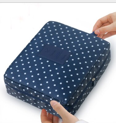 Sac à cosmétiques, enveloppes rouges à bouche multifonctions, trousse de maquillage de voyage pour hommes et femmes, trousse Portable étanche,: Blue flowers