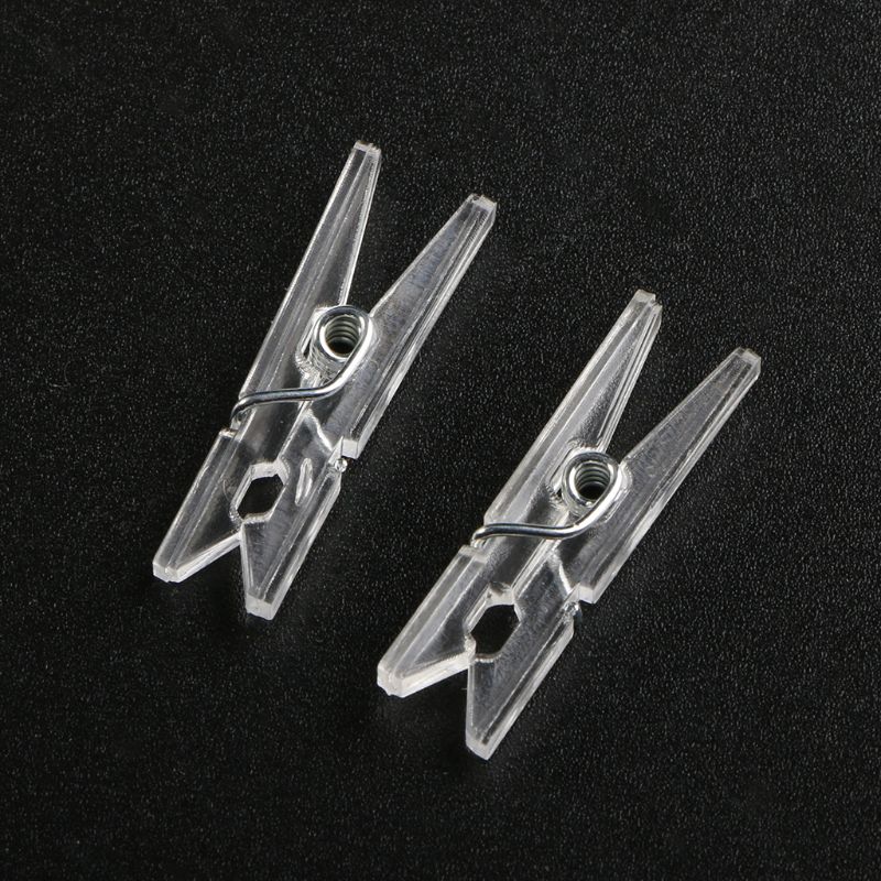 20Pcs 25mm Mini Spring Clear Transparent Clips Clothes Photo Paper Peg Party Home Decoration D08A