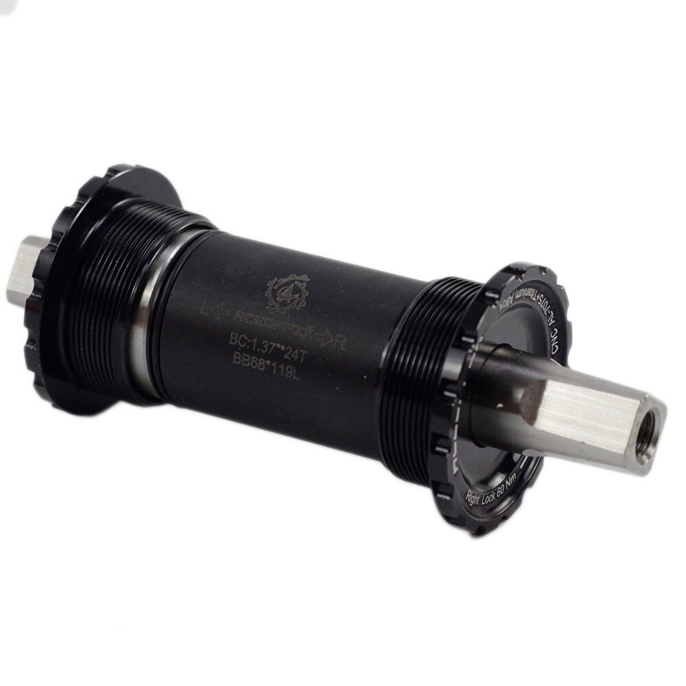 Aceoffix Titanium Bottom Bracket 119mm for Brompton 3SIXTY Floding Bike BSA Threaded Square Taper Bottom Bracket: Black