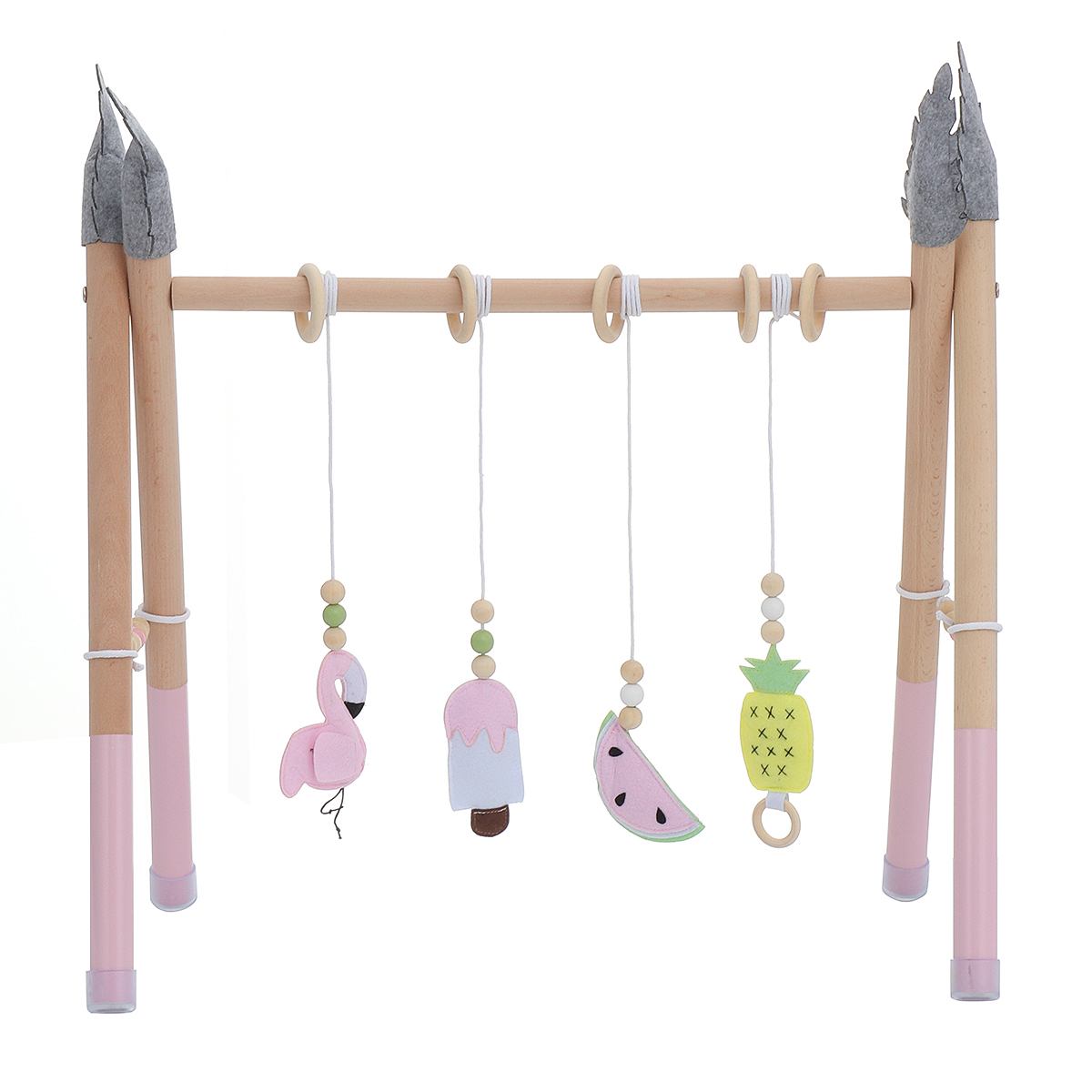 Soporte nórdico de madera para gimnasio de bebé, – Grandado