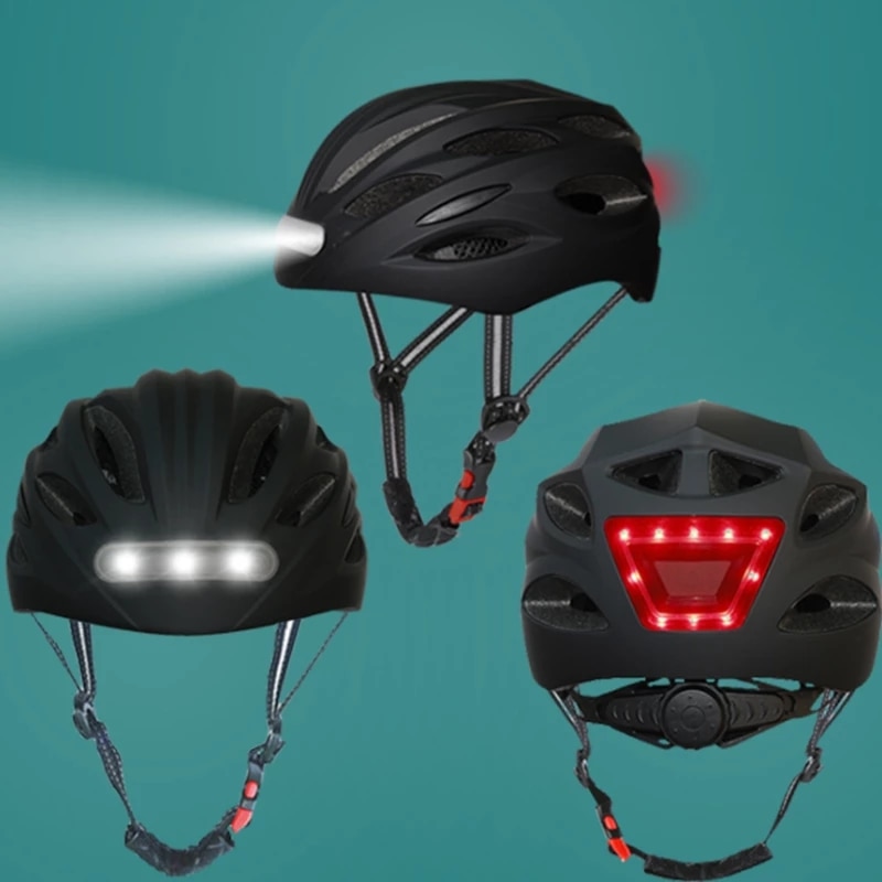 Lampe LED pour casque de vélo avec feu arrière LED moulé de l'intérieur, équipement de cyclisme pour sports de plein air, équitation et moto