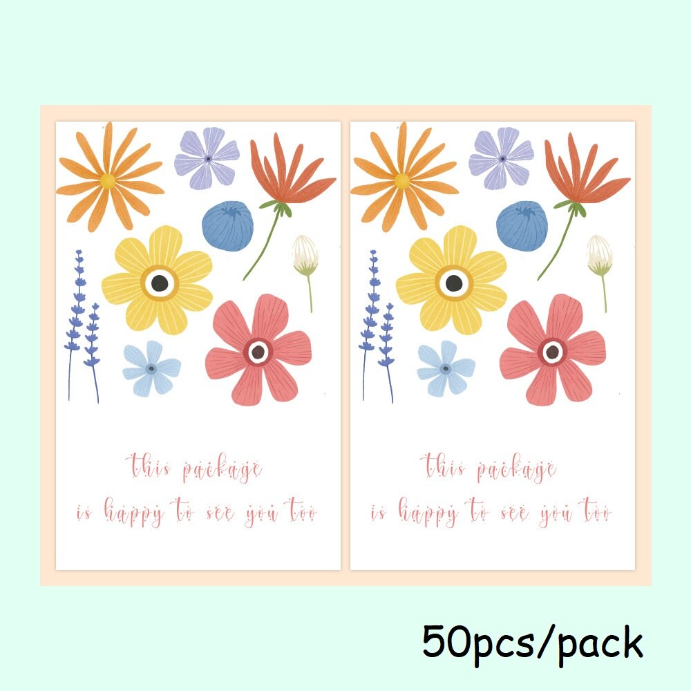 10-50pcs Green Leaf Rectangular Sticker Packaging Supplies Box Sealed Sticker Sticker Coated Paper Label: QY956-50pcs